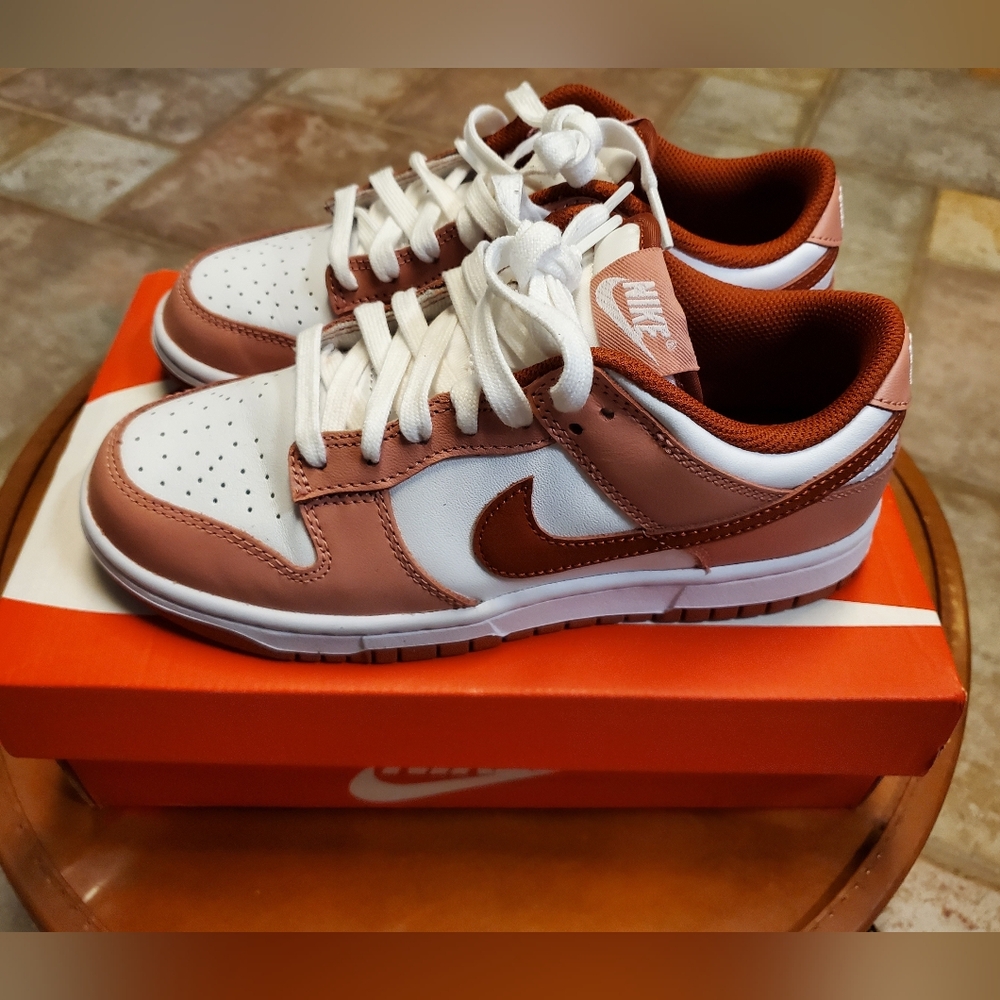 NIB Nike Dunk Low in Red Stardust/Rugged Orange